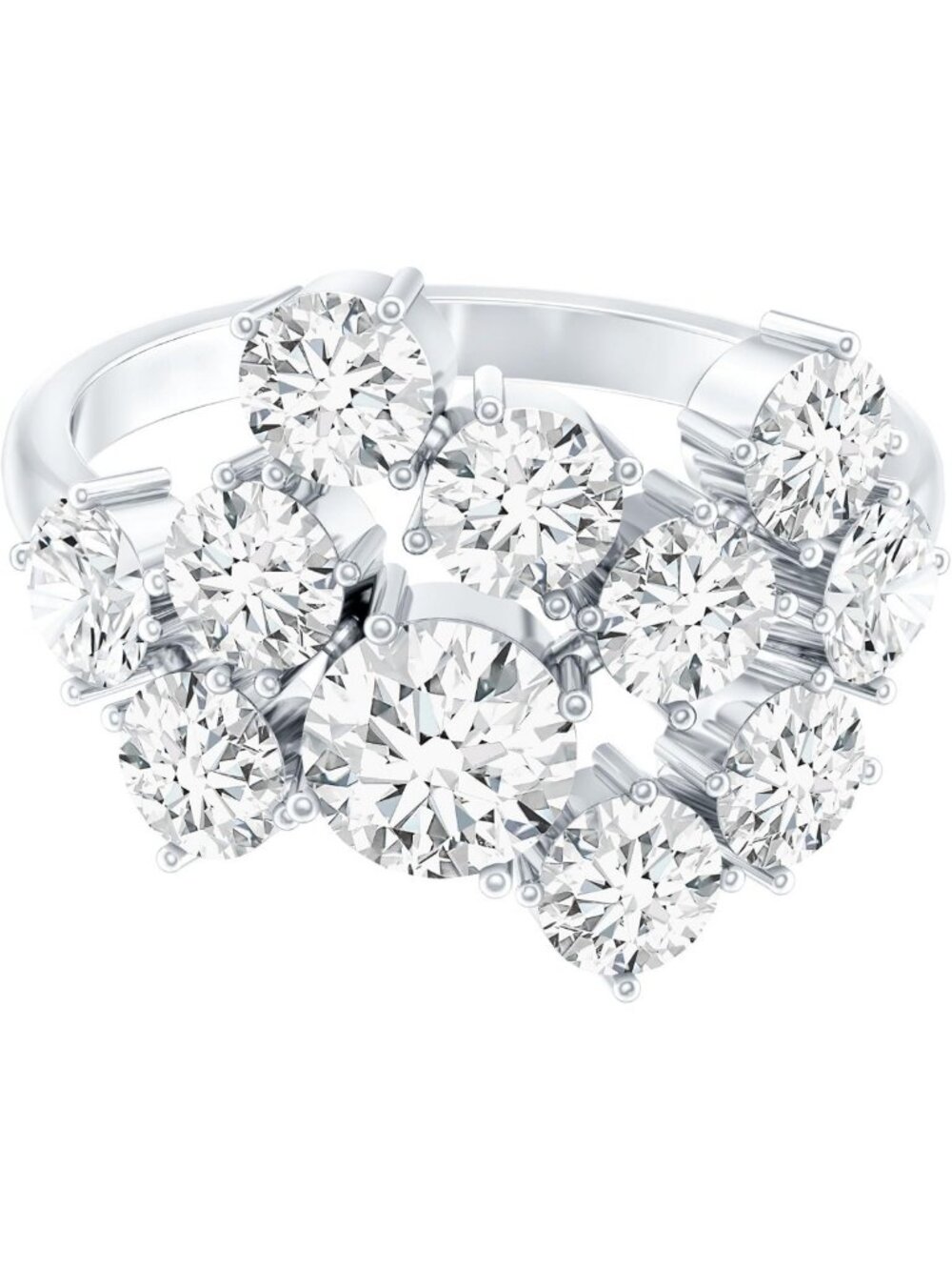 Stunning 4 Carat Moissanite Statement Ring in Silver - D-VS1 Quality Gemstone